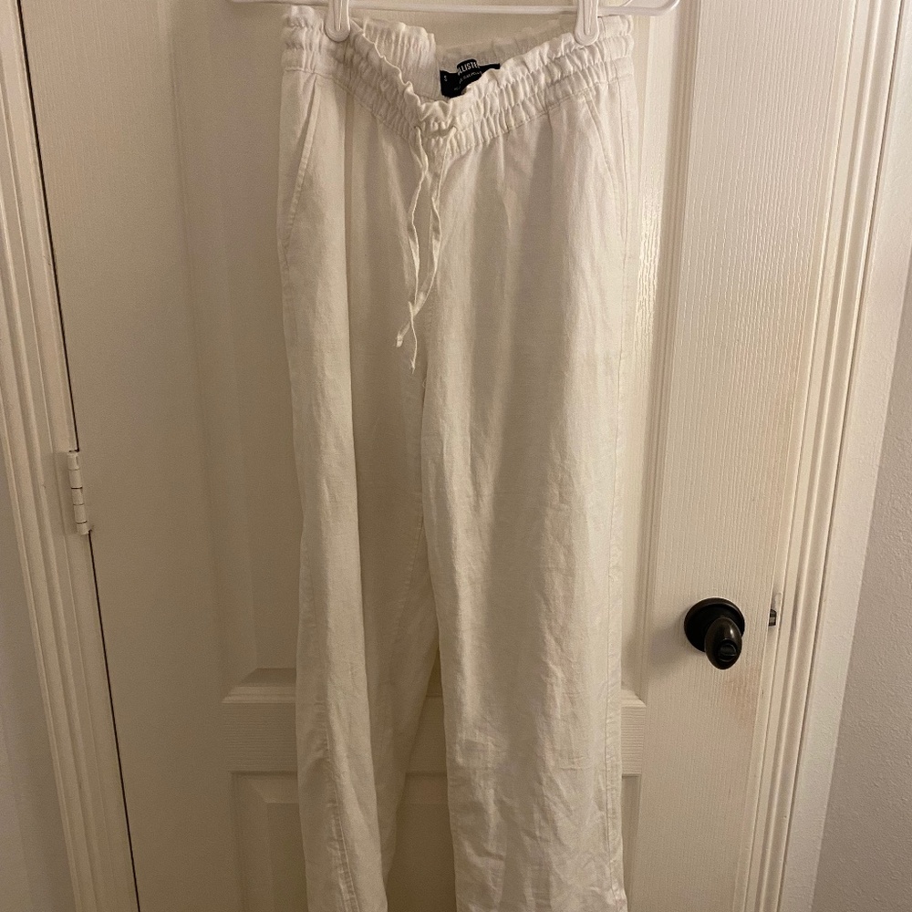 Hollister White Linen Pants